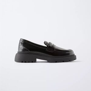 Zara girls Black Chunky Loafers size 2.5